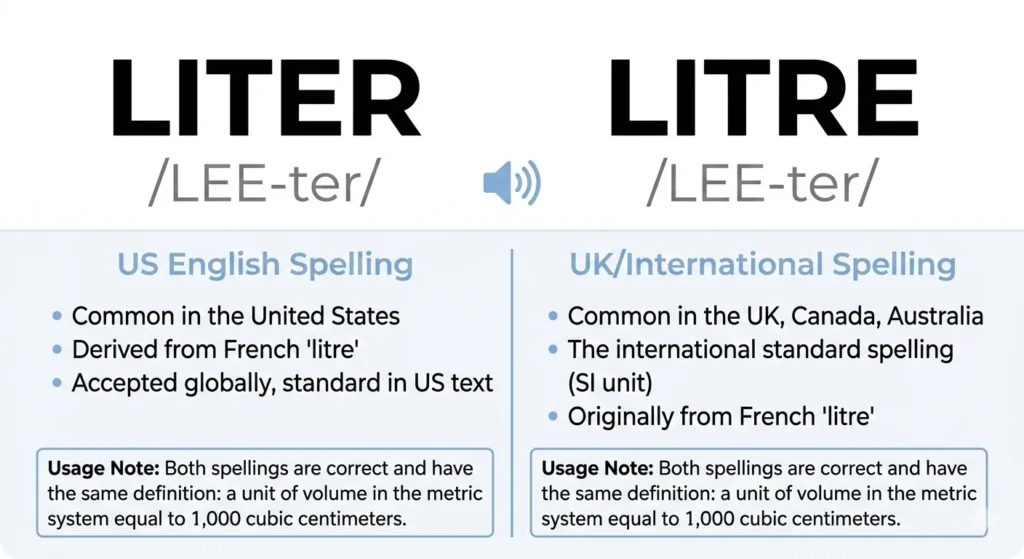 Liter vs Litre