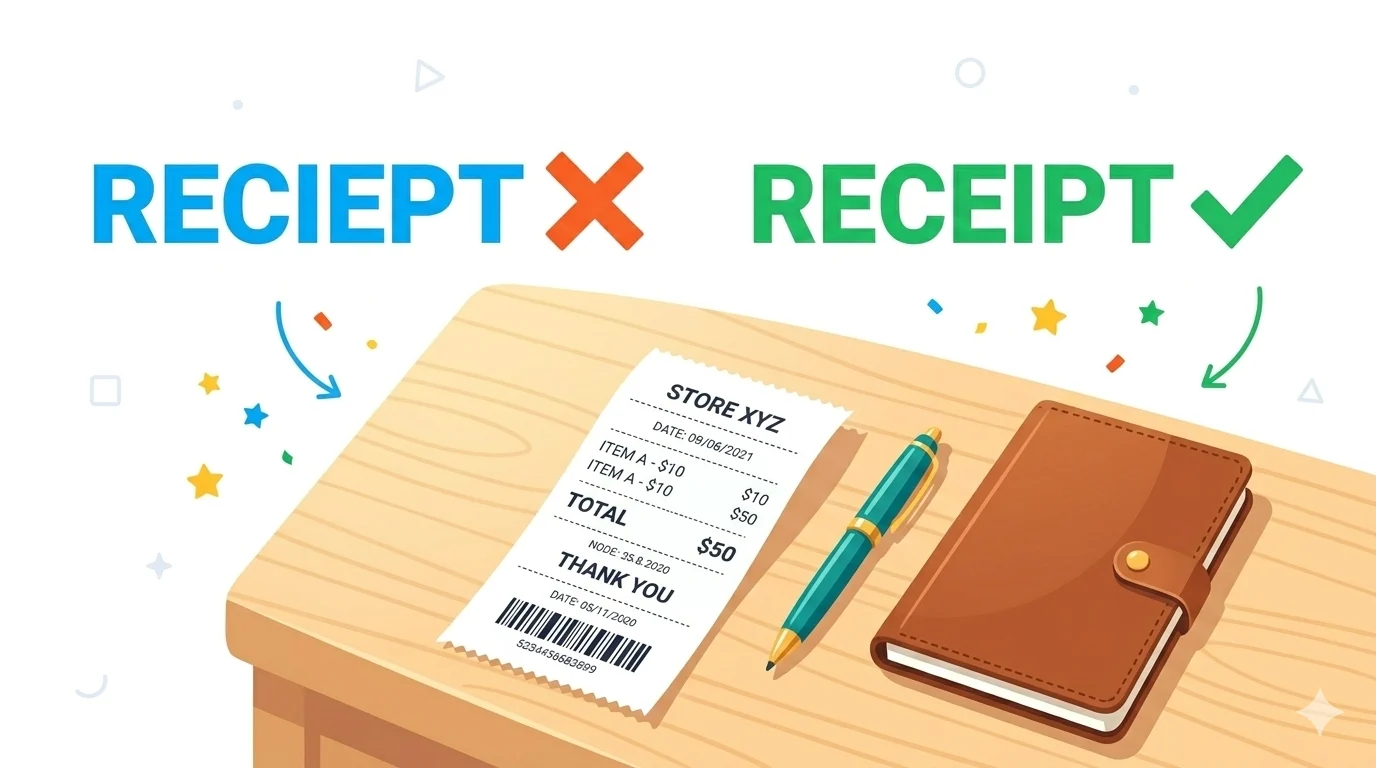 Reciept Vs Receipt